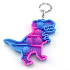 T-Rex Shape Bubble Silicone Keychain